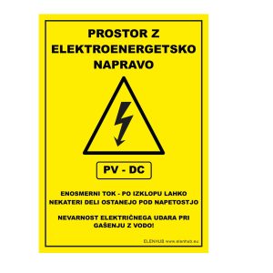 Nalepka Prostor z elektroenergetsko napravo