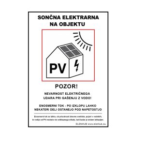 Nalepka Sončna elektrarna na objektu